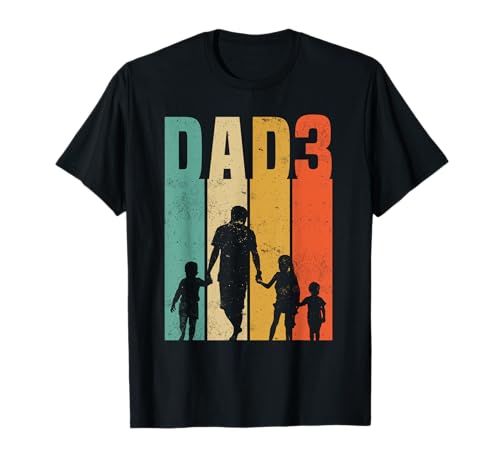 Dad hoch 3 - Vater 3 Kinder Dreifach Papa T-Shirt Dad hoch 3 - Vater 3 Kinder Dreifach Papa T-Shirt von Vater Geschenk Vatertag Werdender Papa