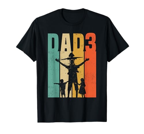 Dad hoch 3 - Vater 3 Kinder Dreifach T-Shirt Dad hoch 3 - Vater 3 Kinder Dreifach T-Shirt von Vater Geschenk Vatertag Werdender Papa