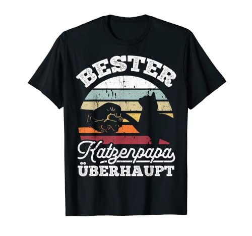 Herren Bester Katzenpapa Überhaupt Vatertag Katze Cat Katzenfan T-Shirt von Vatertag Bester Papa Familie Geschenke & Designs