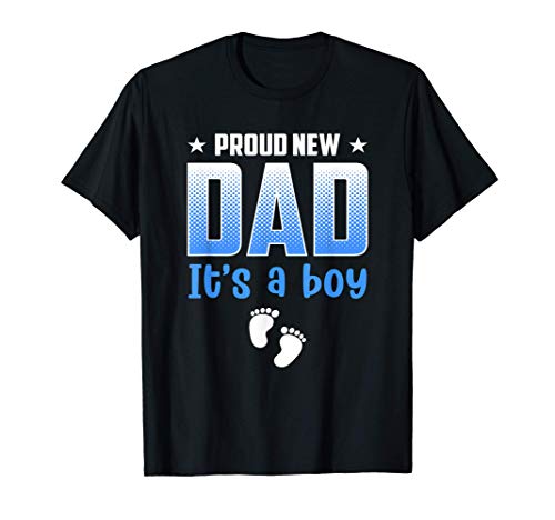 Herren Proud New Dad Its A Boy Blue Baby Gender Reveal Väter Tag T-Shirt von Vatertag Kleidung Geschenkidee