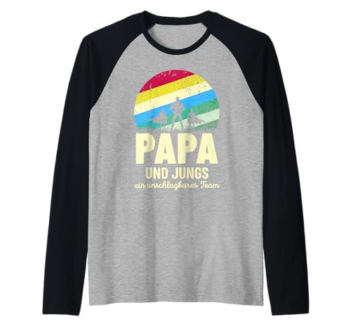 Team Papa Zwei Söhne Kinder Jungs Vatertag Bester Super Papa Raglan von Vatertag Papa Shirt