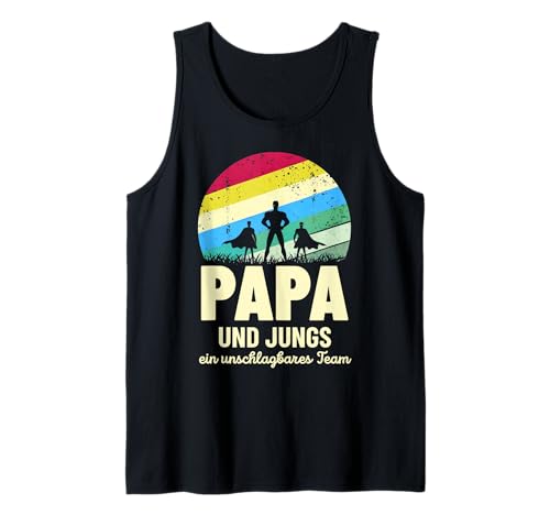 Team Papa Zwei Söhne Kinder Jungs Vatertag Bester Super Papa Tank Top von Vatertag Papa Shirt