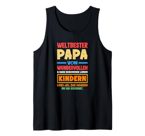Herren Weltbester Papa Von Wundervollen Kindern Lustiges Papa Tank Top Herren Weltbester Papa Von Wundervollen Kindern Lustiges Papa Tank Top von Vatertag Vatertagsgeschenk Bier Sprüche Geschenke