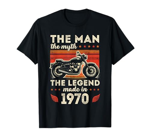 The Man The Legend Made in 1970 Jahrgang Motorradfahrer 1970 T-Shirt von Vatertag