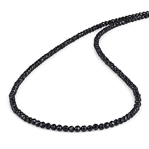45 cm schwarzer Spinell facettierte runde Halskette Perlen Edelstein Halskette Schwarz Spinell Party Halskette 2,5 mm schwarze Spinell Halskette von Vatslacreations