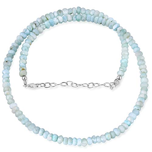 Echte Larimar Halskette, Larimar Perlen Halskette, Larimar Schmuck, facettierte Larimar Perlen Halskette, Larimar Edelstein Perlen Geschenk für sie von Vatslacreations