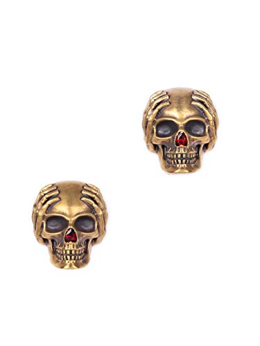 Manschettenknöpfe mit taubem Totenkopf, handgefertigte Manschettenknöpfe, Messing-Manschettenknöpfe, Antik-Gold-Manschettenknöpfe, Vintage-Manschettenknöpfe, Totenkopf-Manschettenknöpfe, 25X20 MM, von Vatslacreations