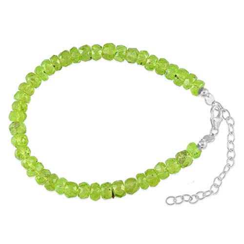 Natürliches Peridot-Armband für Damen und Herren, Peridot-Schmuck, Peridot-Edelstein-Armband, Peridot-Armband, zierliches Armband, Layering-Armband, Sterlingsilber Peridot-Armband von Vatslacreations