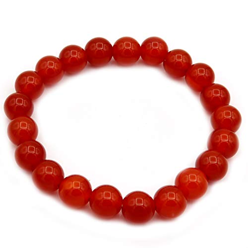 Rotes Jade-Armband mit Jade-Perlen für Damen und Herren, rotes Armband, 8 mm, Perlenarmband, Unisex von Vatslacreations