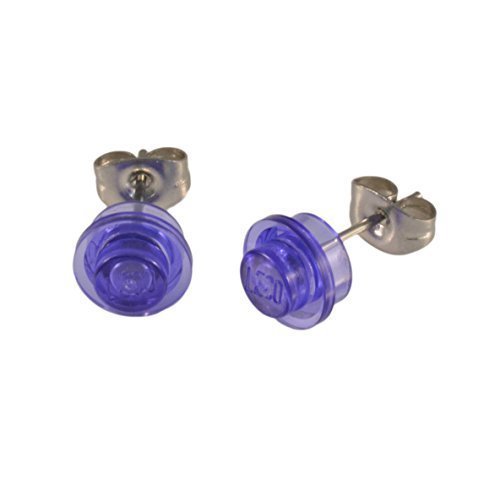 LEGO 1x1 Rund Ear Ohrstecker Neuheit Cool Geschenkidee - Transparent Lila von Vault 101 Limited