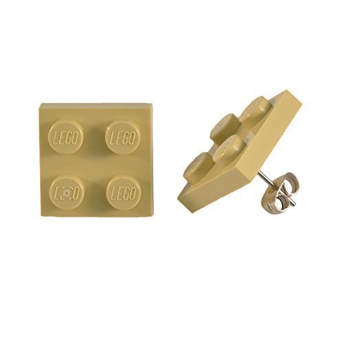 LEGO 2x2 Quadrat Ohr Ohrstecker Neuheit Cool Geschenkidee - Hellbraun von Vault 101 Limited