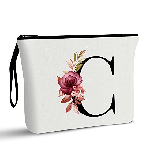 A-Z Personalisierte Make-up-Tasche, Geburtstagsgeschenke für Frauen und Mutter, Geschenke für Beste Freundin, Brautjungfer, Kosmetiktasche (C) von Vavabox