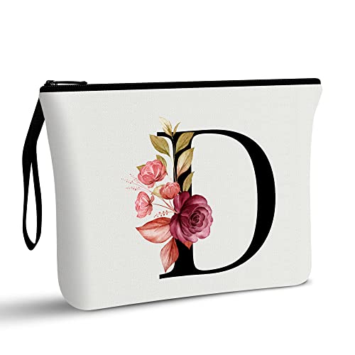 A-Z Personalisierte Make-up-Tasche, Geburtstagsgeschenke für Frauen und Mutter, Geschenke für Beste Freundin, Brautjungfer, Kosmetiktasche (D) von Vavabox