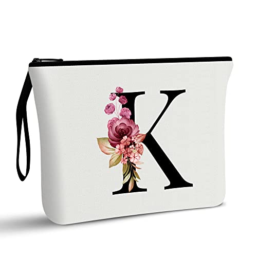 A-Z Personalisierte Make-up-Tasche, Geburtstagsgeschenke für Frauen und Mutter, Geschenke für Beste Freundin, Brautjungfer, Kosmetiktasche (K) von Vavabox