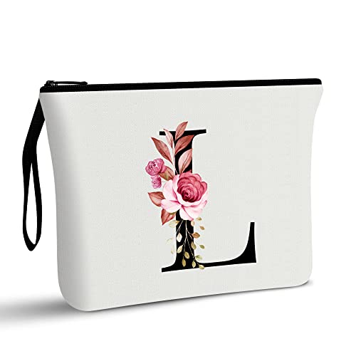 A-Z Personalisierte Make-up-Tasche, Geburtstagsgeschenke für Frauen und Mutter, Geschenke für Beste Freundin, Brautjungfer, Kosmetiktasche (L) von Vavabox