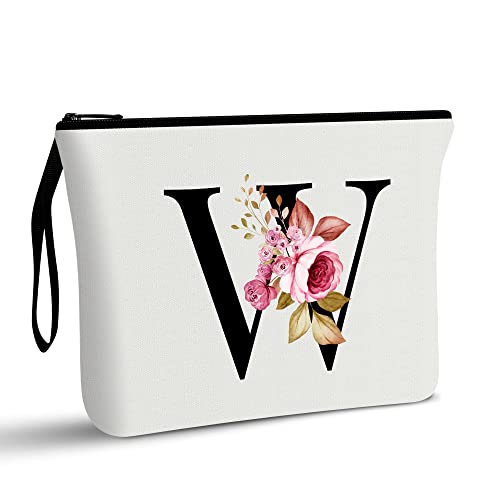 A-Z Personalisierte Make-up-Tasche, Geburtstagsgeschenke für Frauen und Mutter, Geschenke für Beste Freundin, Brautjungfer, Kosmetiktasche (W) von Vavabox