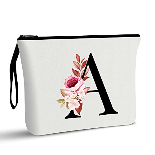 A-Z Personalisierte Make-up-Tasche, Geburtstagsgeschenke für Frauen und Mutter, Geschenke für Beste Freundin, Brautjungfer, Kosmetiktasche (A) von Vavabox