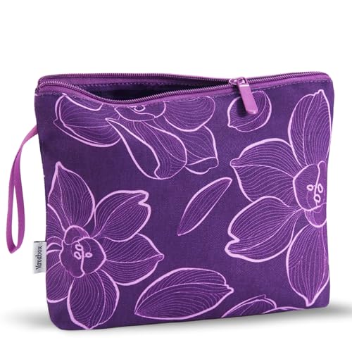 VAVABOX Personalisierte Make-up Taschen - Damen Geburtstagsgeschenke - Braut und Brautjungfer Make-up Taschen - Premium Kosmetiktasche (Lila Narzisse) von Vavabox