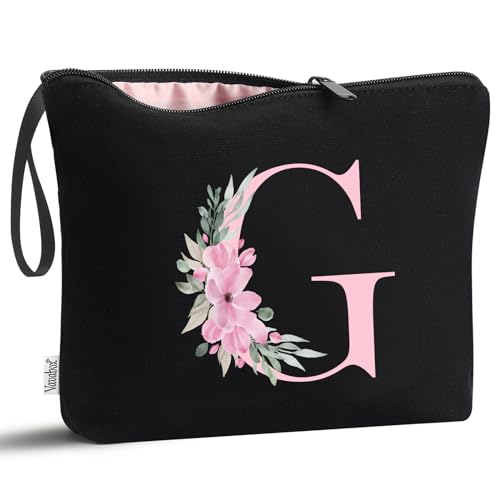 Vavabox A-Z Make-up-Tasche, personalisierbar, Geburtstagsgeschenke für Frauen, einzigartig, für Braut, Brautjungfer, Kosmetiktasche (G) von Vavabox