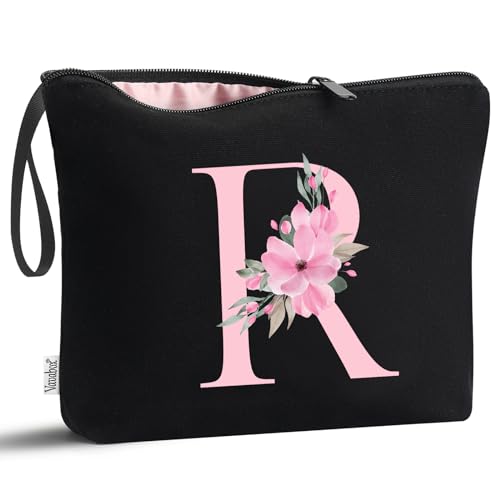 Vavabox A-Z Make-up-Tasche, personalisierbar, Geburtstagsgeschenke für Frauen, einzigartig, für Braut, Brautjungfer, Kosmetiktasche (R) von Vavabox