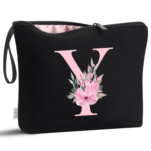 Vavabox A-Z Make-up-Tasche, personalisierbar, Geburtstagsgeschenke für Frauen, einzigartig, für Braut, Brautjungfer, Kosmetiktasche (Y) von Vavabox