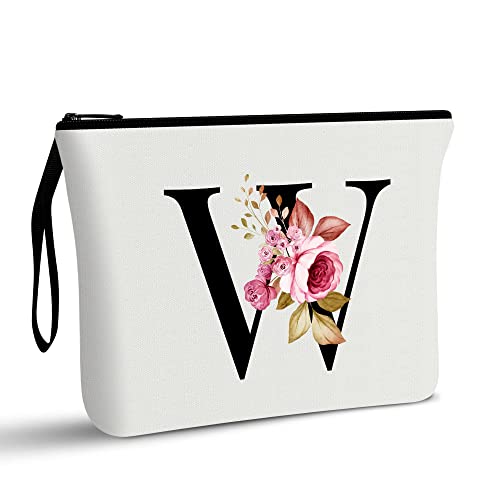 Vavabox A-Z Personalized Makeup Bag,Birthday Gifts for Women Mom,Gifts for Best Friend,Bride Bridesmaid Cosmetic Bag (W) von Vavabox