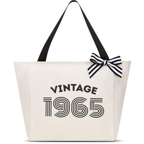 Vavabox 60. Geburtstagsgeschenk Damen Luxus 60. Geburtstag Tote Bag, Jahrgang 1965 Designer-Handtasche für Großmutter & reife Frau von Vavabox