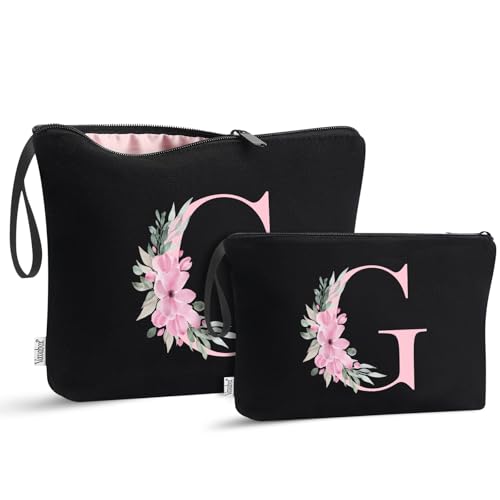 Vavabox Kulturbeutel-Set, Geburtstagsgeschenke für Frauen, Reise-Kulturbeutel mit Griff, 2-teilig, Schwarz , G Vavabox Kulturbeutel-Set, Geburtstagsgeschenke für Frauen, Reise-Kulturbeutel mit Griff, 2-teilig, Schwarz , G von Vavabox