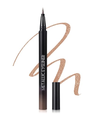 Vawolecy Colorful Sparkling Eyeliner Pen, Schimmernder flüssiger Eyeliner, wasserfestes, hochpigmentiertes Metallic-Satin-Finish von Vawolecy