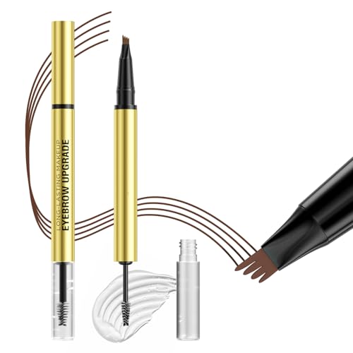 Vawolecy Microblading Augenbrauenstift mit Augenbrauenformgel - Verbesserte 2-in-1 Augenbrauenstifte für Frauen mit 4 Gabelspitzen und Spoolie-Bürste für haarähnliche natürliche Brauen Vawolecy Microblading Augenbrauenstift mit Augenbrauenformgel - Verbesserte 2-in-1 Augenbrauenstifte für Frauen mit 4 Gabelspitzen und Spoolie-Bürste für haarähnliche natürliche Brauen von Vawolecy