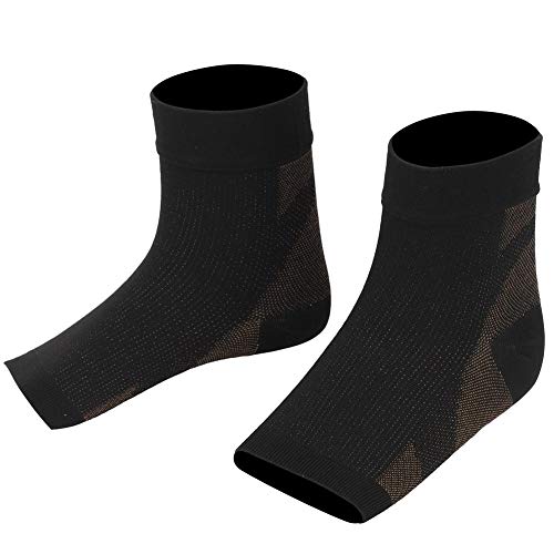 Vbest life 1 Paar Kupferfaser Knöchelschutz Ferse Sport Gelenkschutz Kompressionsstrümpfe Laufen Anti Plantar Faszien Atmungsaktive Socken (Kupferfarbe (L / XL)) von Vbest life