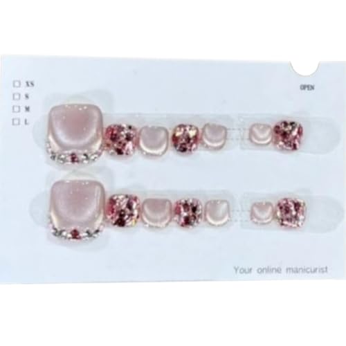 Vbnuyhim Glitter Press Toenails, Glitter Artificial Toenail, Sparkling Toenail, Manicure Art Toenail for Summer for Women Girls von Vbnuyhim