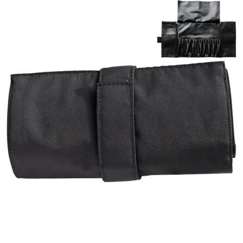 Vbnuyhim Make-up-Pinsel Tasche, Make-up-Tasche – aufrollbares Make-up-Pinseletui, Kosmetiktaschen für Frauen, tragbare Tasche, Aufbewahrungstasche für, Schwarz , Se référer au descriptif, Siehe von Vbnuyhim