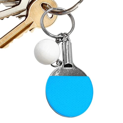 Vbnuyhim Pong Schlüsselanhänger, Sport Schlüsselanhänger aus Metall - Stylischer Pong Design Schlüsselanhänger | Pong Schläger Anhänger, Simulation Schlüsselanhänger für Familie, blau, Se von Vbnuyhim