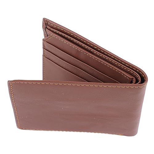 Vcedas Bifold Wallet Pocket Wallet Hellbraunes Leder Multiple Slots Card Wallet für Männer Erwachsene Reisen Täglich von Vcedas