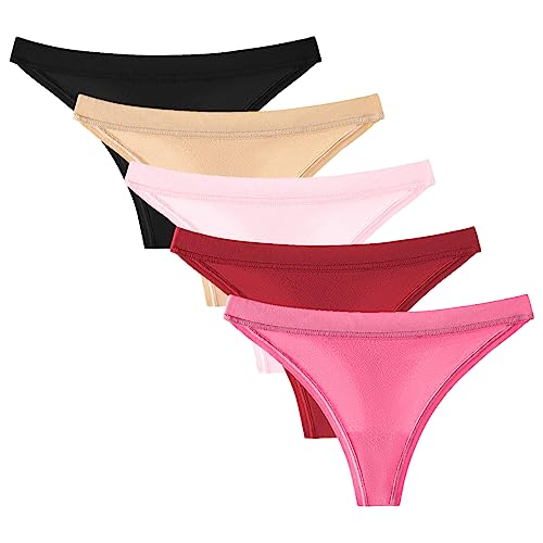 Vcindai Damen Baumwolle String Thong Tanga Slips G-String, 5er Pack von Vcindai