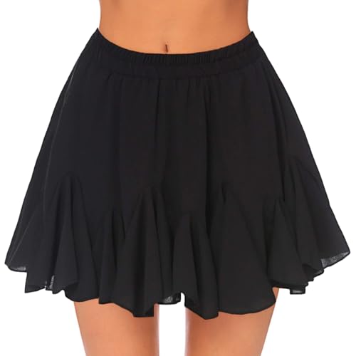 Vcindai Damen Sommer Rock Kurz Sommerrock Blumen Faltenrock Sicherheitsrock von Vcindai