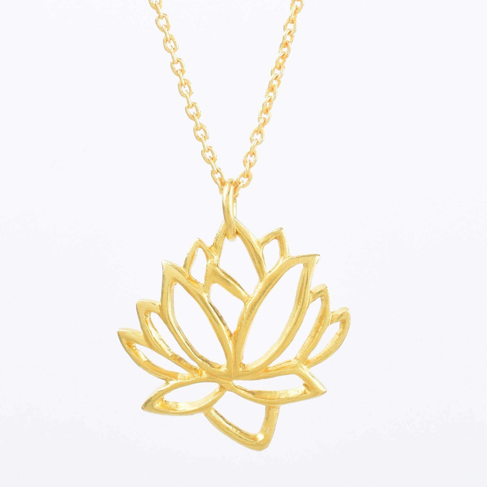 sterling Silber Lotus Blume Anhänger Halskette - Handgemachter Damen Schmuck von VcollectionJewelry