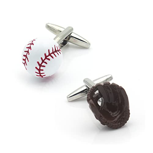 3D Baseball Manschettenknöpfe Handschuhe und Ball Manschettenknöpfe Sport Gemelos von Vcufflinks