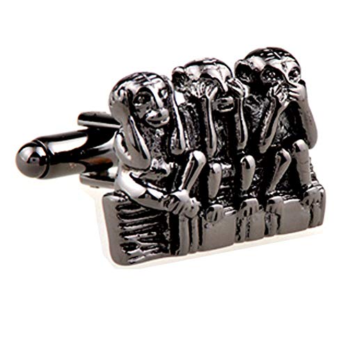 Hear No Evil See No Evil Hear No Evil Affe Manschettenknöpfe Manschettenknöpfe (Gun Black) von Vcufflinks