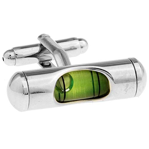 Manschettenknöpfe mit Wasserwaage, Grün von Vcufflinks