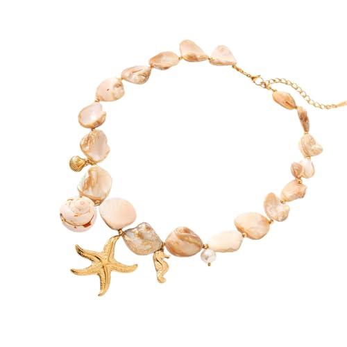 1. Verstellbares Edelstahl-Muschel- und Schmuck-Set, Strand-Halskette für Damen, Strand-Accessoires, One Size, Wie beschrieben, Wie beschrieben von Vdaxvme