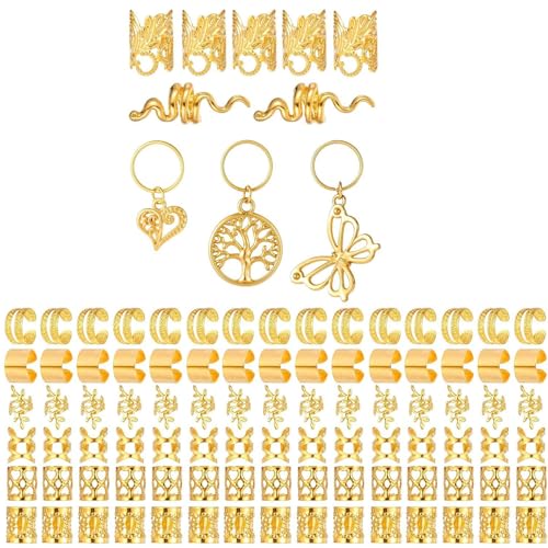 100pcs Goldene Haarmanschetten Und Perlen Haarstücke Für Zöpfe Haarmanschetten Modische Metallhaardekoration Für Frauen Mädchen 100pcs Goldene Haarmanschetten Und Perlen Haarstücke Für Zöpfe Haarmanschetten Modische Metallhaardekoration Für Frauen Mädchen von Vdaxvme