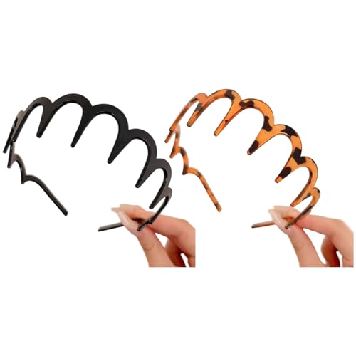 2 Stück leichtes Zahn-Stirnband, ergonomisch, winkend, mit Zähnen, für den täglichen Gebrauch, Weihnachts-Haar-Accessoire von Vdaxvme