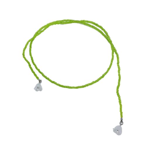 Damen-Halskette, stilvolle grüne Glasperlen-Halskette, Vintage-Kette, Halsschmuck, zierliche Halsketten, Schmuckzubehör, Liuli, Zirkonia von Vdaxvme