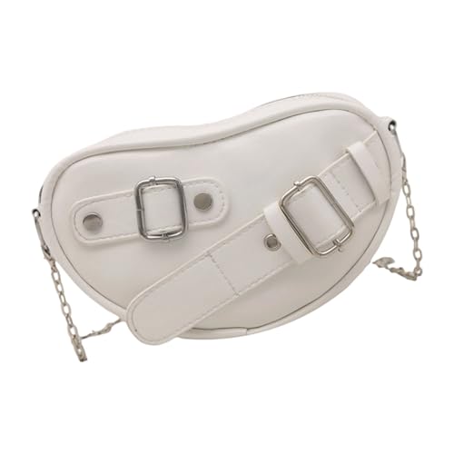 Damen-Umhängetasche, PU-Leder, koreanische Stile, Handtasche, herzförmige Kuriertasche für tägliche Reisen, herzförmige Umhängetasche, koreanische Stile, Pendeln, weiß, One Size Damen-Umhängetasche, PU-Leder, koreanische Stile, Handtasche, herzförmige Kuriertasche für tägliche Reisen, herzförmige Umhängetasche, koreanische Stile, Pendeln, weiß, One Size von Vdaxvme