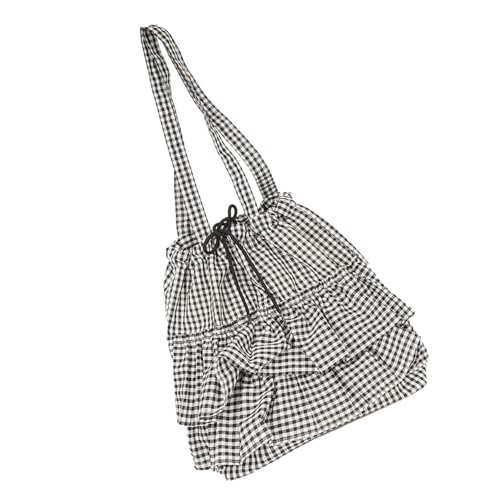 Damen-Unterarmtasche, Rüschen, kariert, Schultertasche, koreanischer Stil, Achselhöhle, große Kapazität, Handtasche, einfaches Pendeln, Achselhöhle, große Kapazität, Schultertasche, passend für Damen-Unterarmtasche, Rüschen, kariert, Schultertasche, koreanischer Stil, Achselhöhle, große Kapazität, Handtasche, einfaches Pendeln, Achselhöhle, große Kapazität, Schultertasche, passend für von Vdaxvme