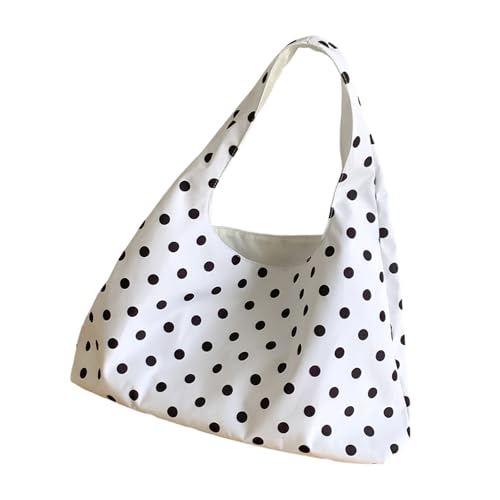 Damentasche, stilvolle Achseltasche, Pendeln, große Kapazität, Schultertasche, gepunktet, Handtasche, koreanischer Stil, Achselhöhle für Damen, große Kapazität, Schultereinkauf, weiß, One Size Damentasche, stilvolle Achseltasche, Pendeln, große Kapazität, Schultertasche, gepunktet, Handtasche, koreanischer Stil, Achselhöhle für Damen, große Kapazität, Schultereinkauf, weiß, One Size von Vdaxvme