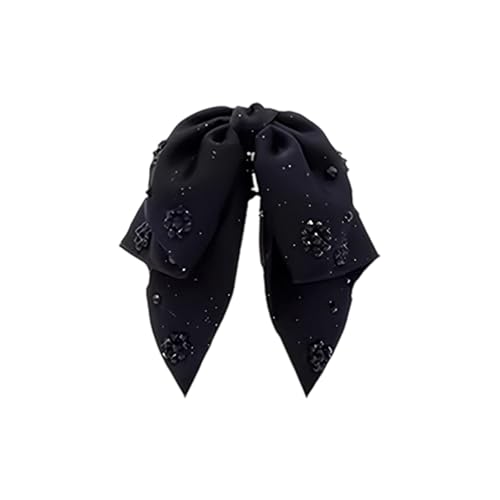 Elegante Schleifen-Haarklammer mit Kunstperlen, Federklemme, modisches Haar-Accessoire für sicheren Dutt, Hochsteckfrisur und den täglichen Gebrauch, Bürofrisur, Frühling von Vdaxvme