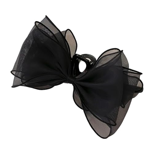 Elegante Schleifen-Haarklammer mit Kunstperlen, Federklemme, modisches Haar-Accessoire für sicheren Dutt, Hochsteckfrisur und den täglichen Gebrauch, Bürofrisur, Frühling von Vdaxvme